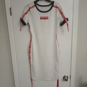 Supreme White and Red Women's Dress